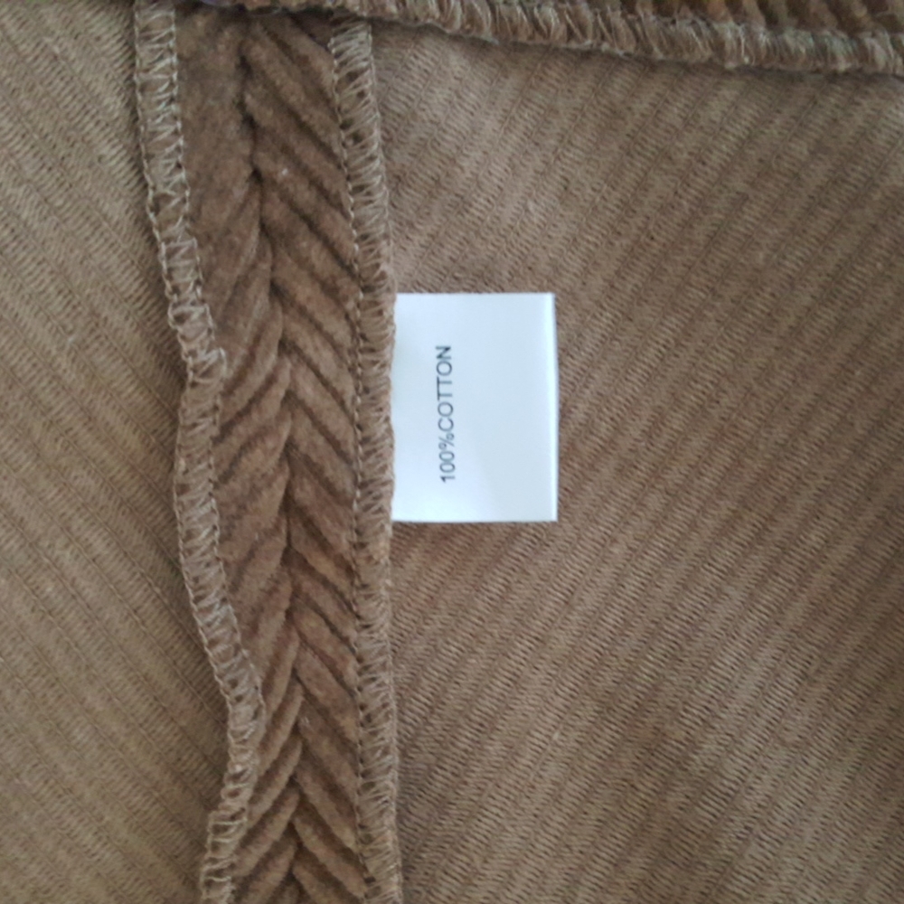 Corduroy Cape Poncho Cinnamon Brown Cotton One Size Western Country Rustic - Picture 10 of 14